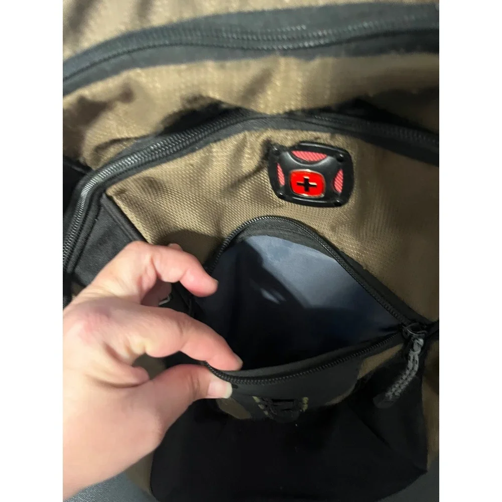 SwissGear Laptop Backpack Brown Black Multi Pocket Tech Travel Bag